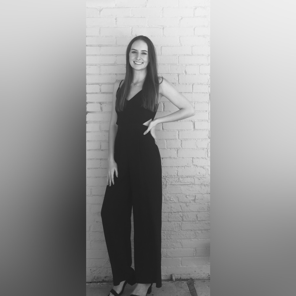Black Sleeveless Straight Leg Jumpsuit with cut outs size small